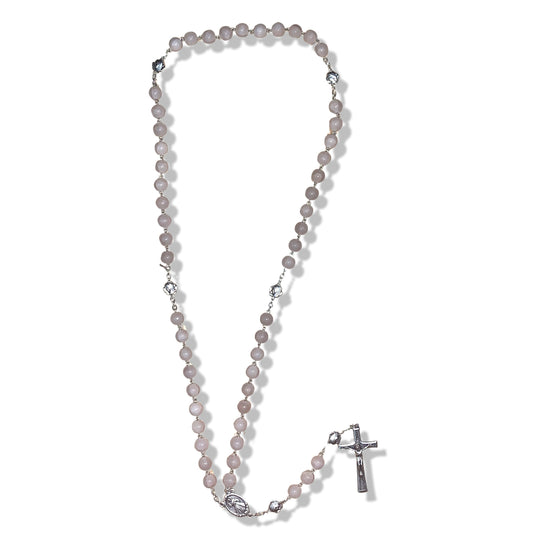 Pink Pearl Beaded Queen of Peace Rosary