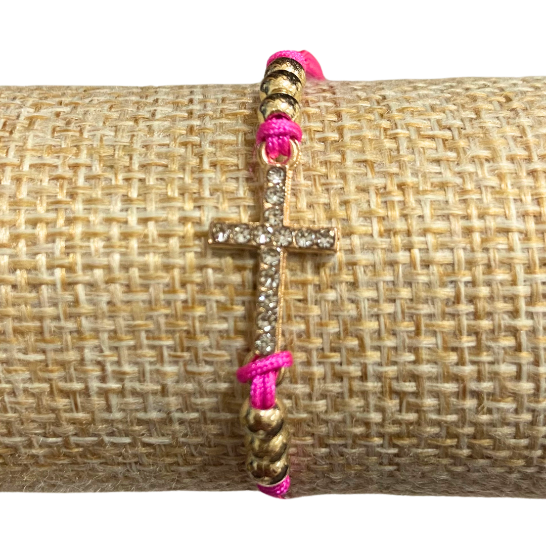 Rhinestone Cross Bracelet of Assorted Colors