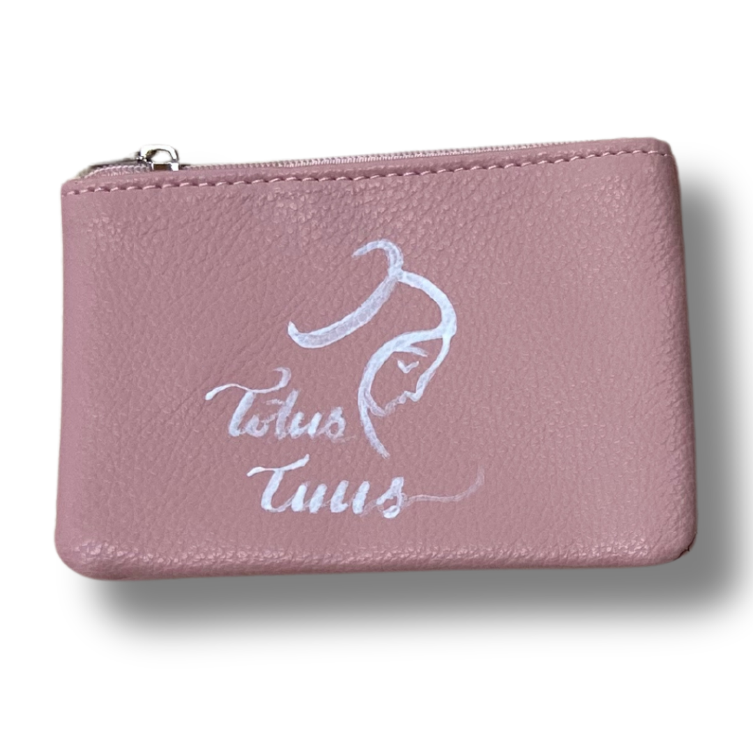 Hand-Painted Totus Tuus Pouch