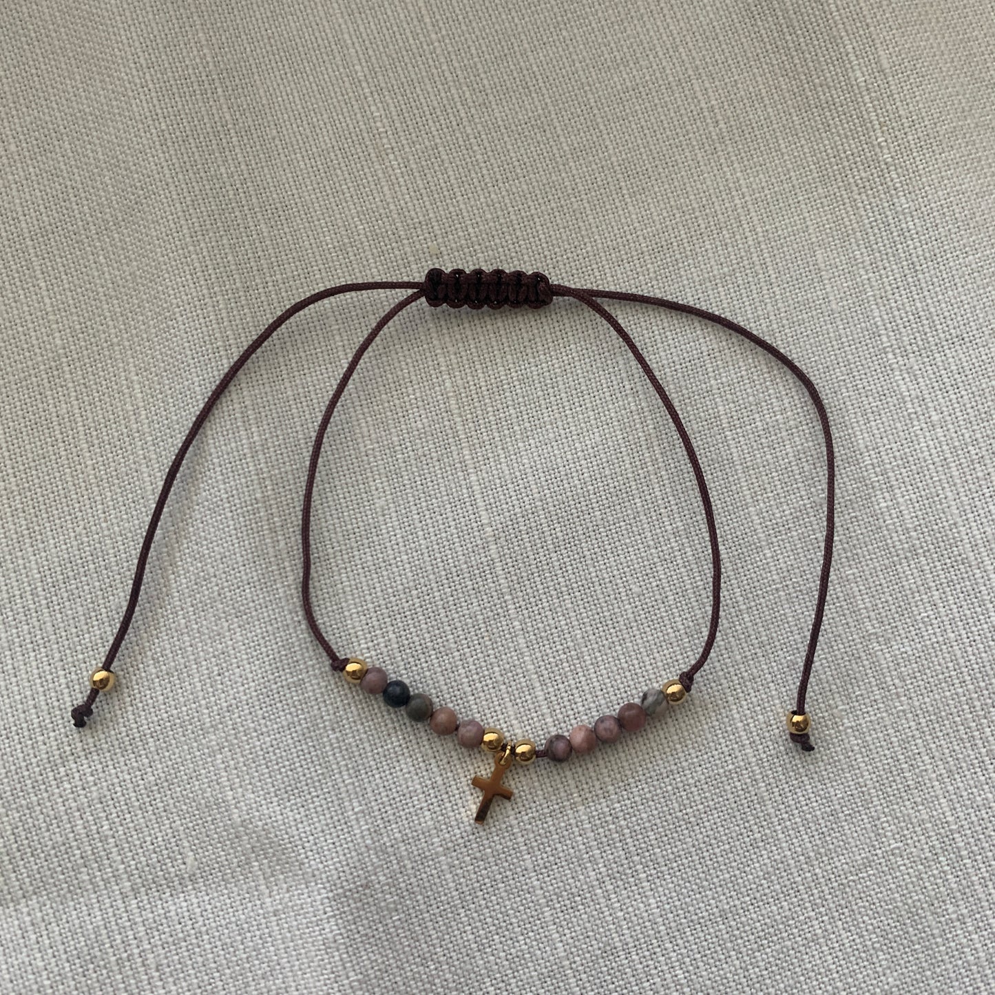 Marble Cross Decade Rosary Bracelet