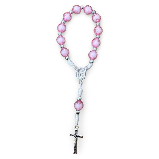 Colorful Queen of Peace Faceted Decade Rosary