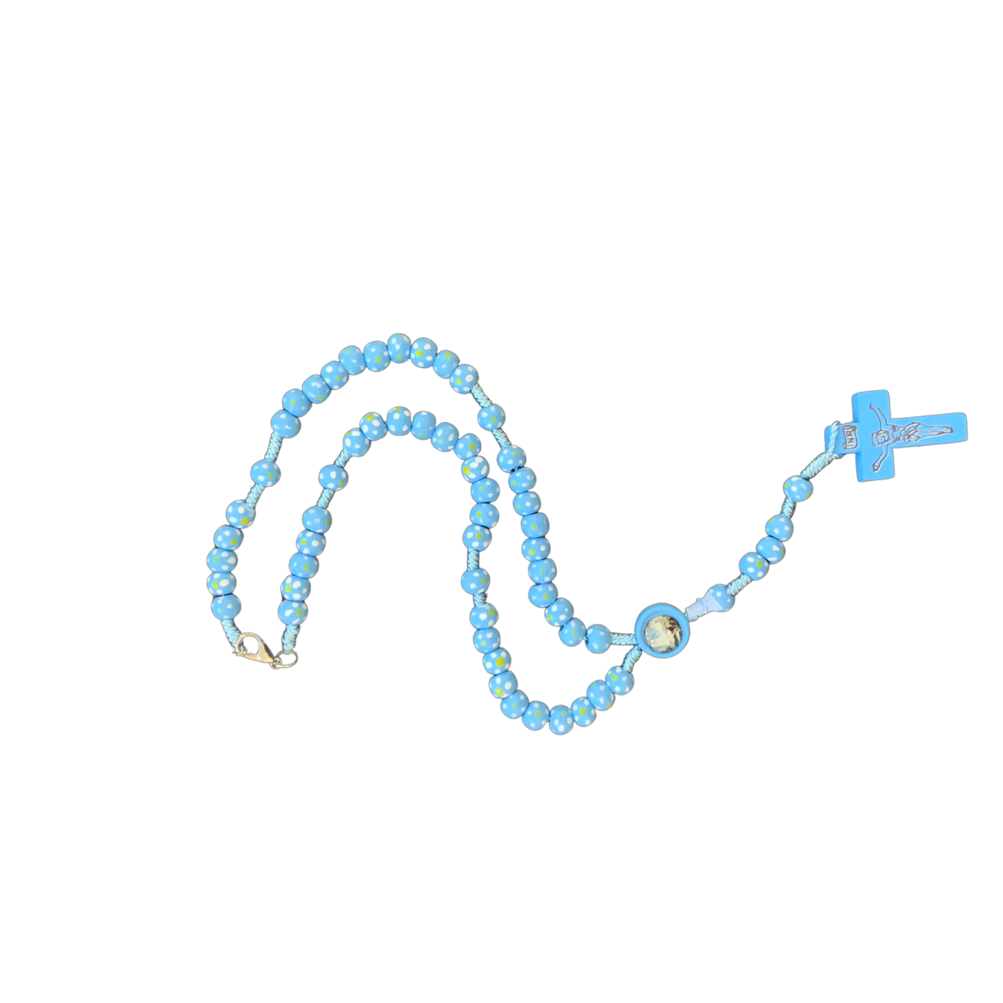 Polka Dot Flower Fatima Children's Rosary Necklace