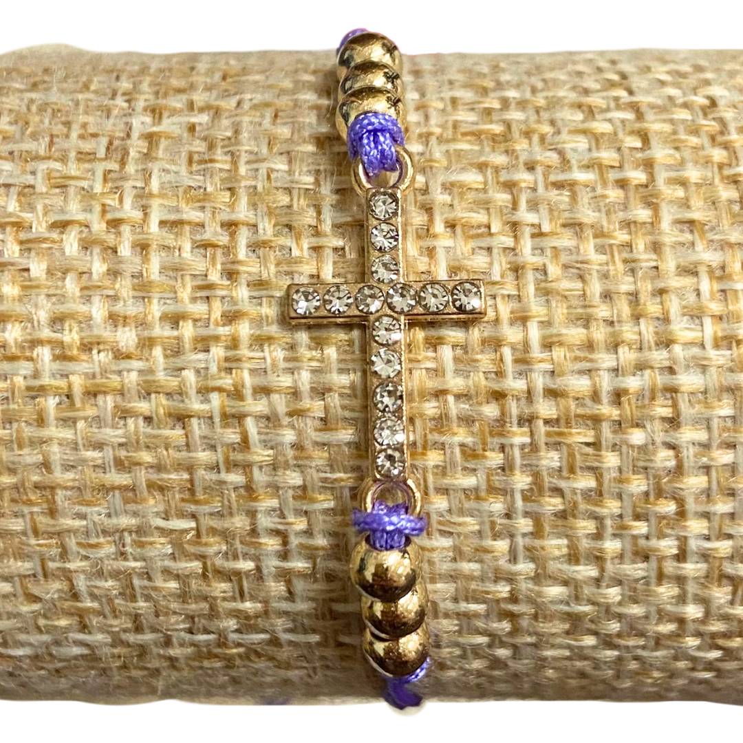 Rhinestone Cross Bracelet of Assorted Colors