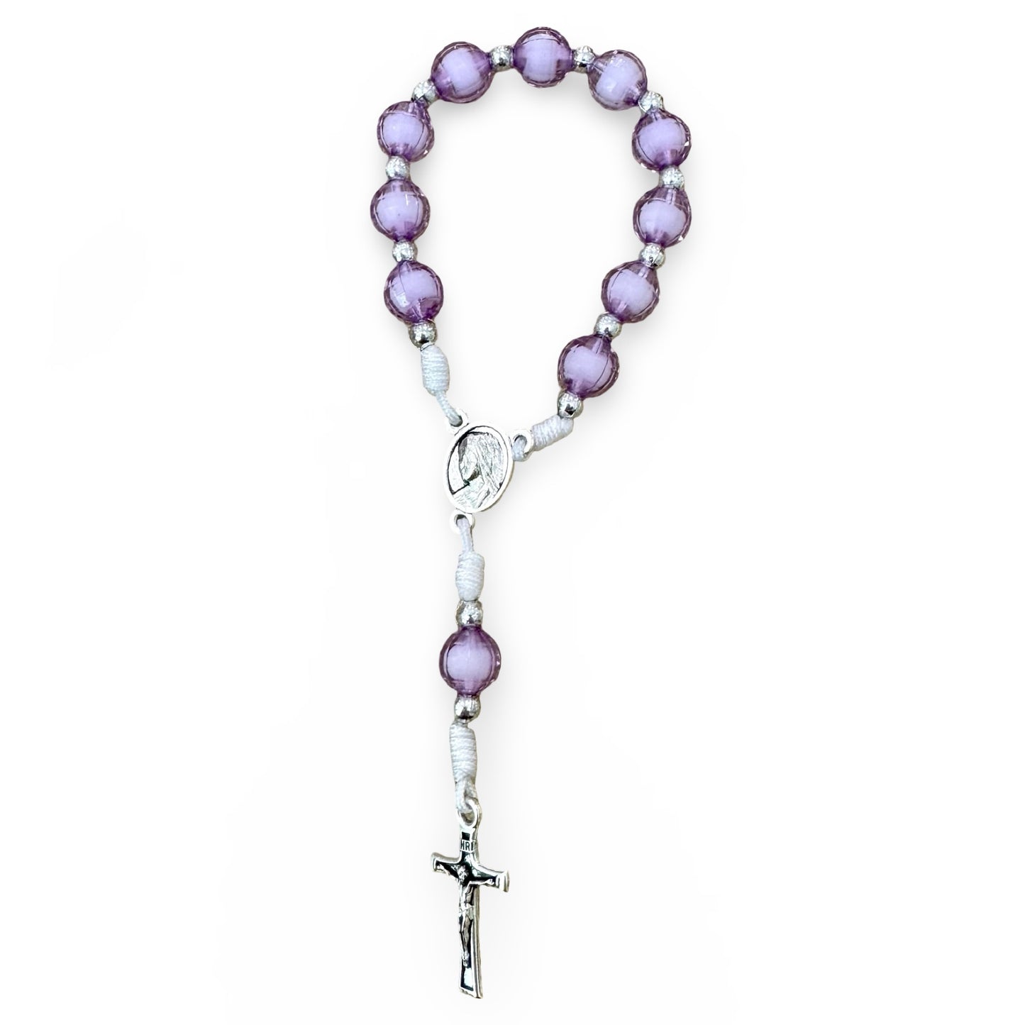 Colorful Queen of Peace Faceted Decade Rosary