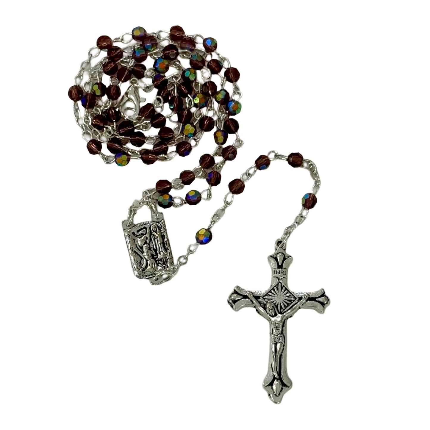 Crystal Lourdes Rosary With Clasp of Assorted Colors
