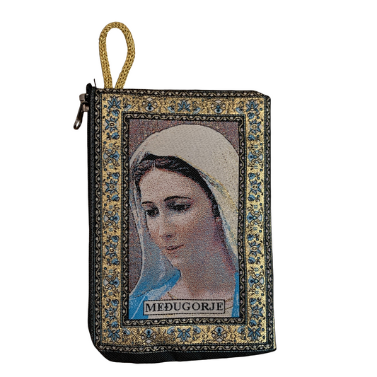 Queen of Peace Zipper Pouch with Decorative Border