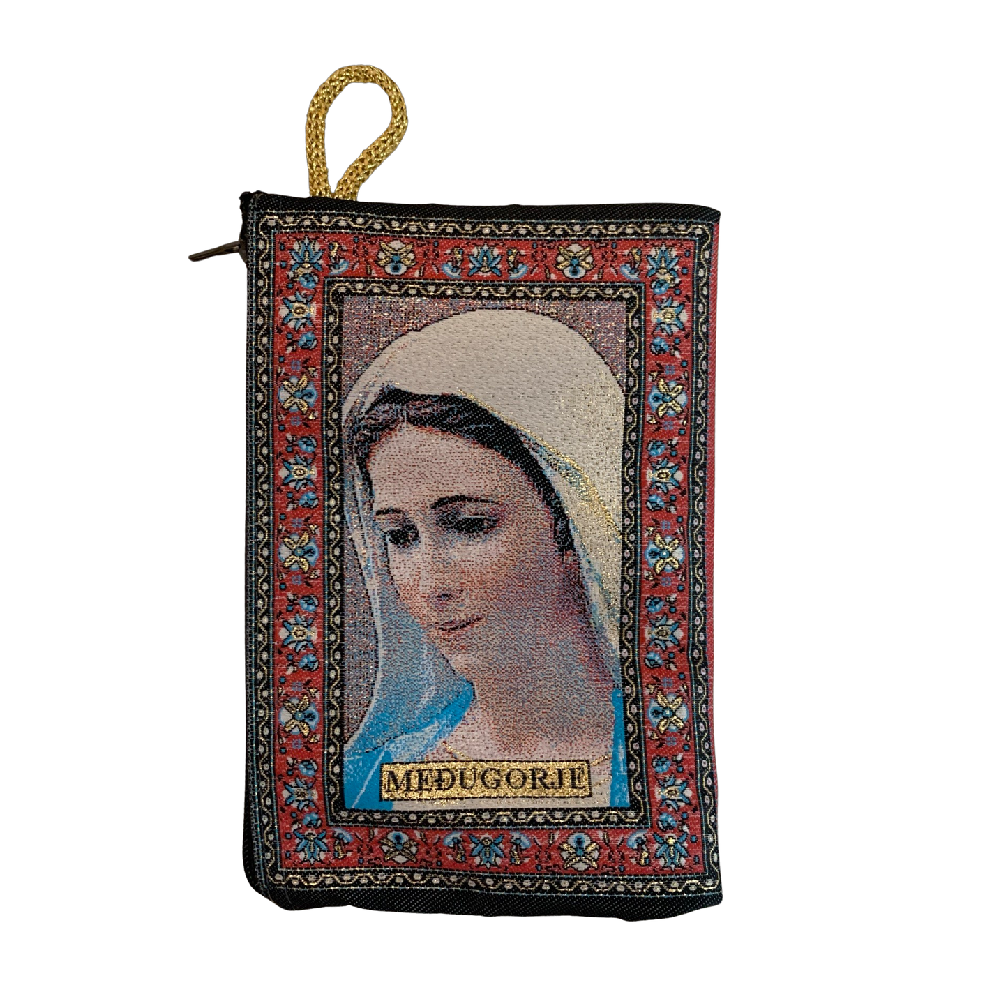Queen of Peace Zipper Pouch with Decorative Border
