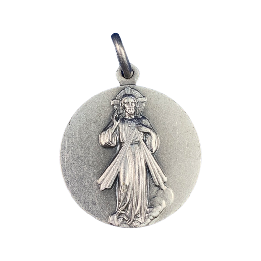 Raised Circle Divine Mercy Medal