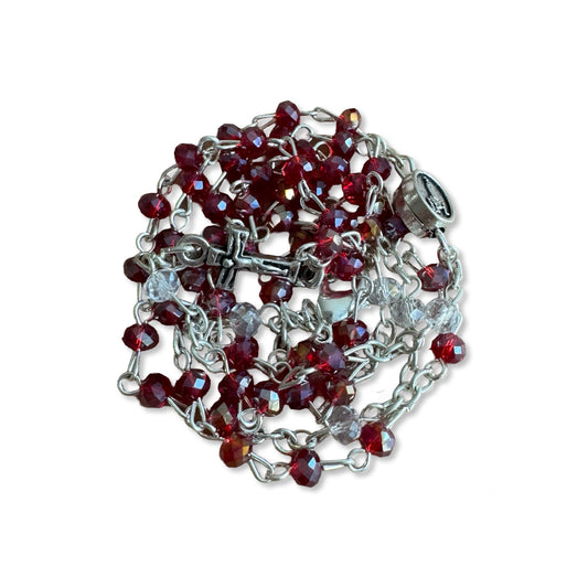 Crystal Fatima Rosary Necklace with Clasp of Assorted Colors