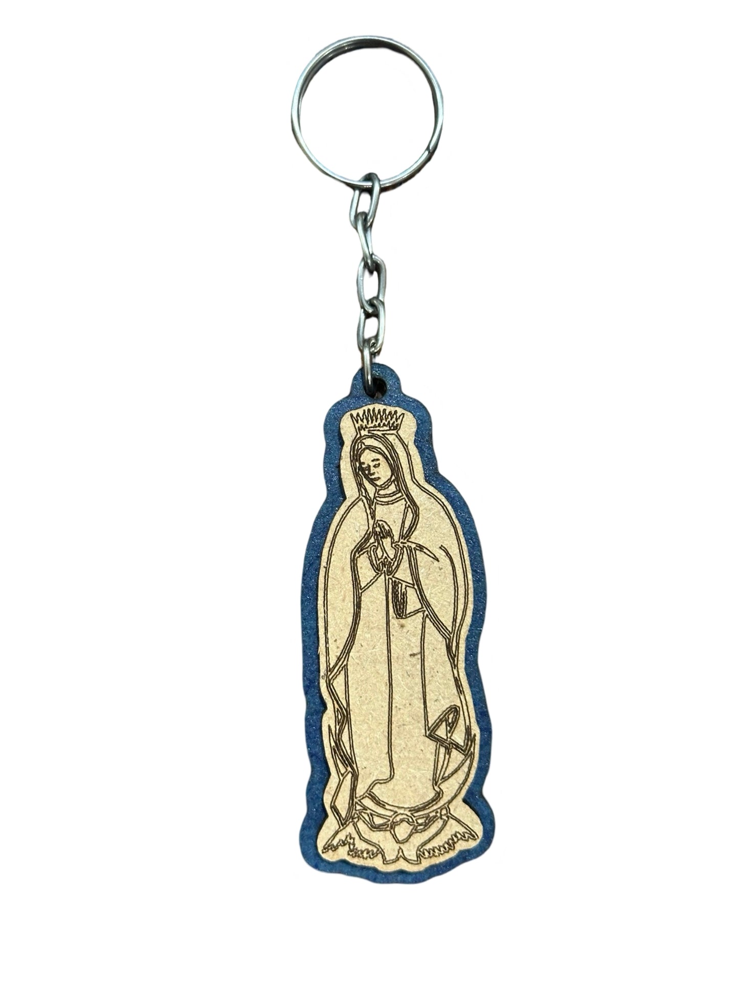 Wooden Our Lady of Guadalupe Keychain