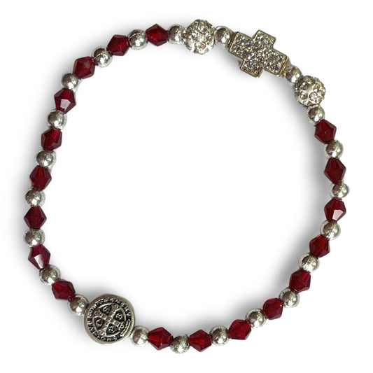St. Benedict and Cross Bracelet of Assorted Colors