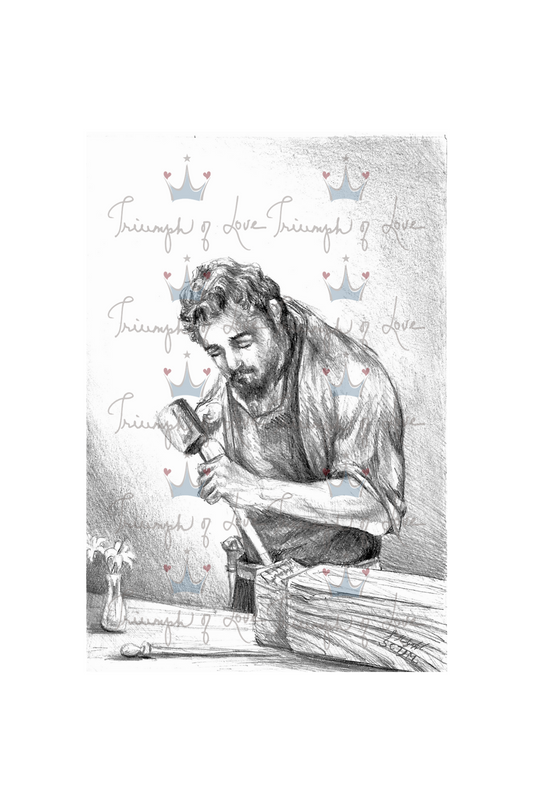 Original St. Joseph the Carpenter Print by SCTJM