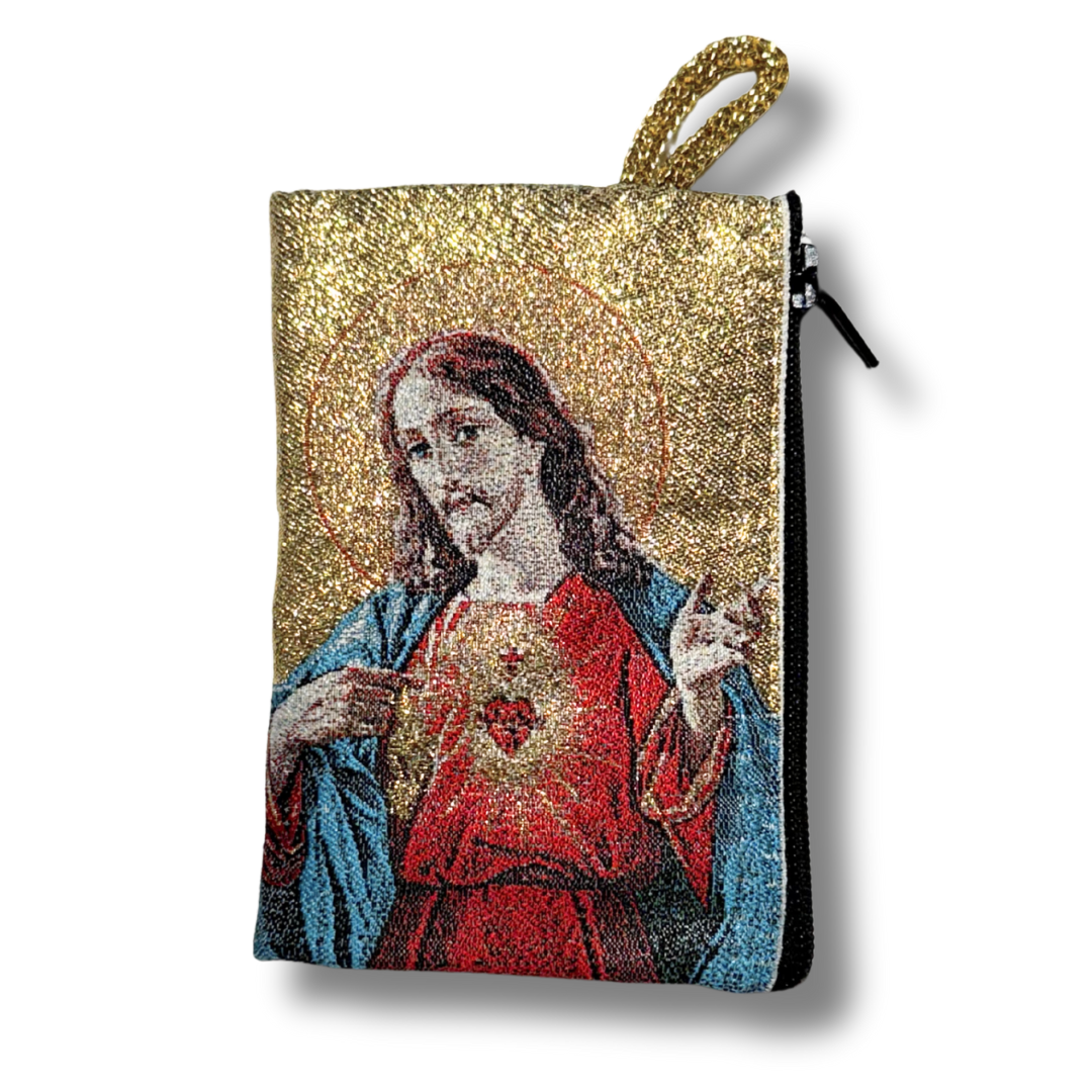 Sacred Heart and Our Lady of Mount Carmel Pouch
