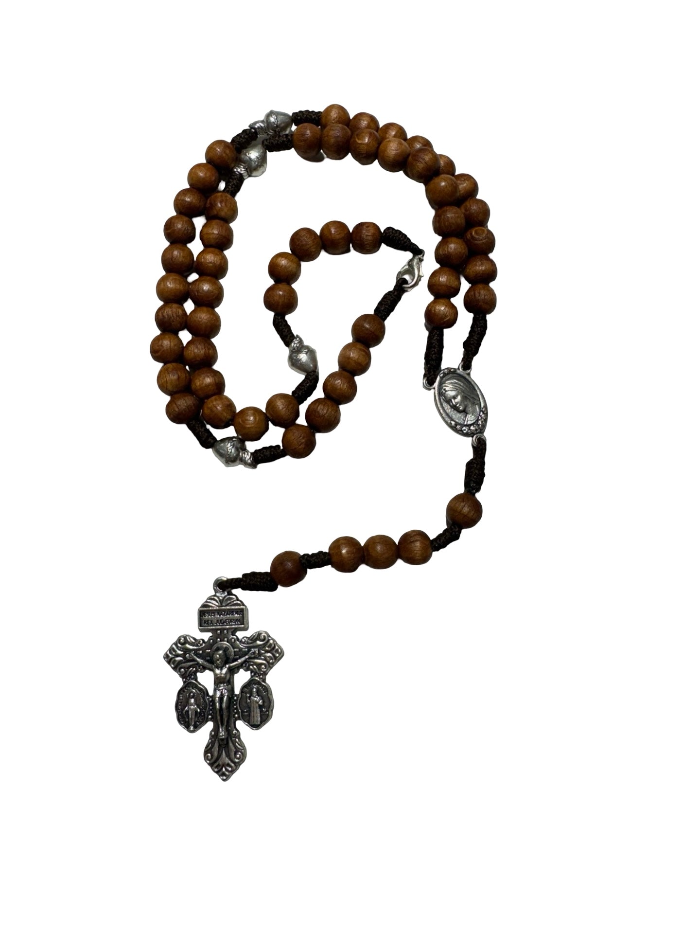 Sacred Heart Wooden Rosary with Pardon Crucifix