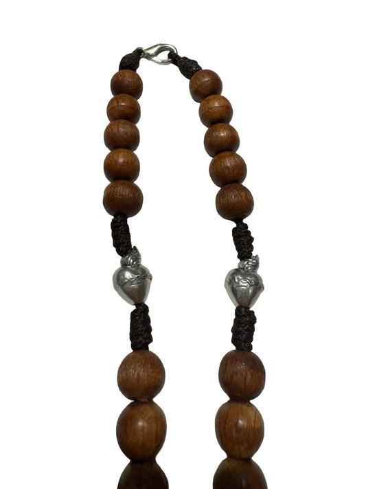Sacred Heart Wooden Rosary with Pardon Crucifix
