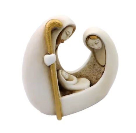 Round Modern Holy Family Statue