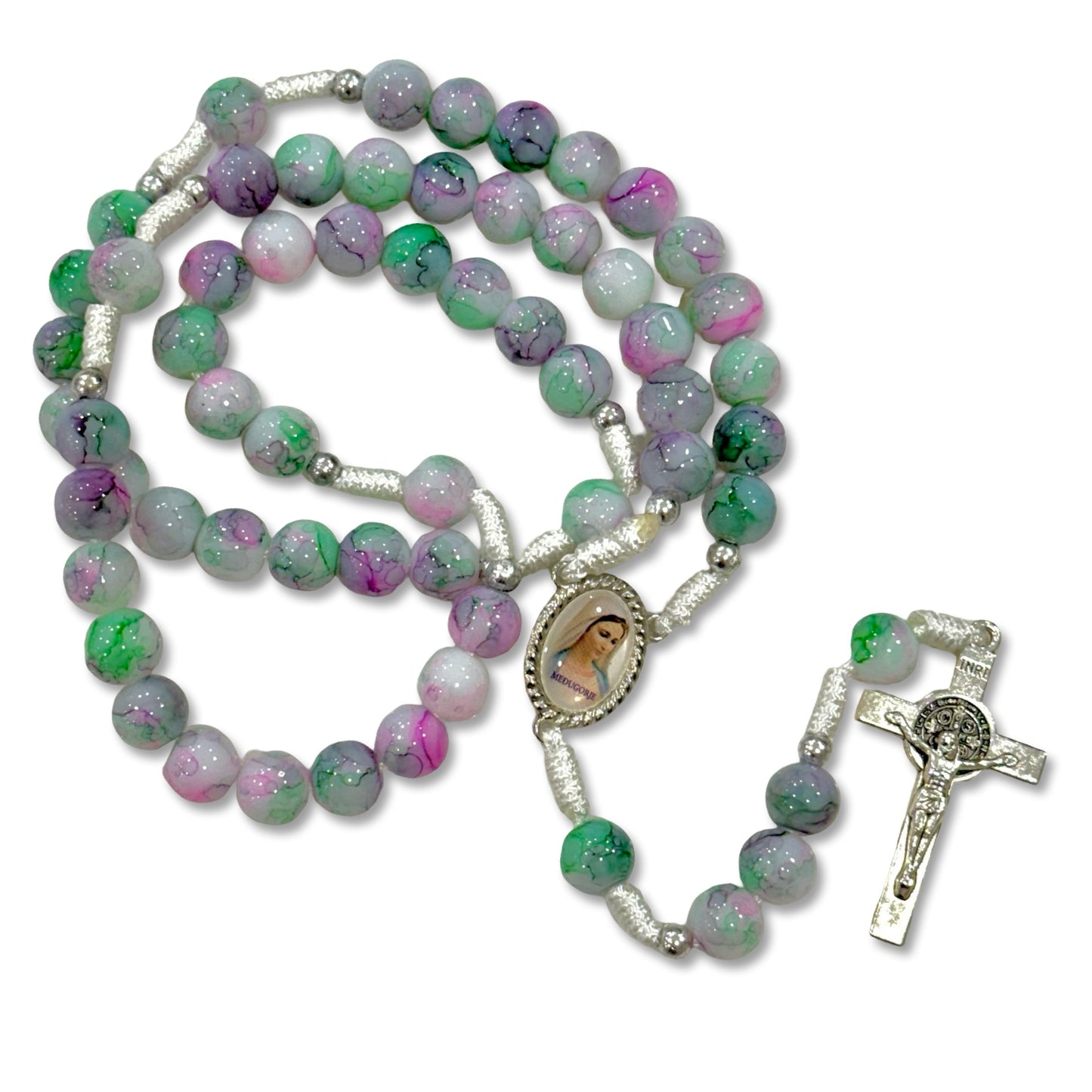 Marble Queen of Peace Rosary of Assorted Colors
