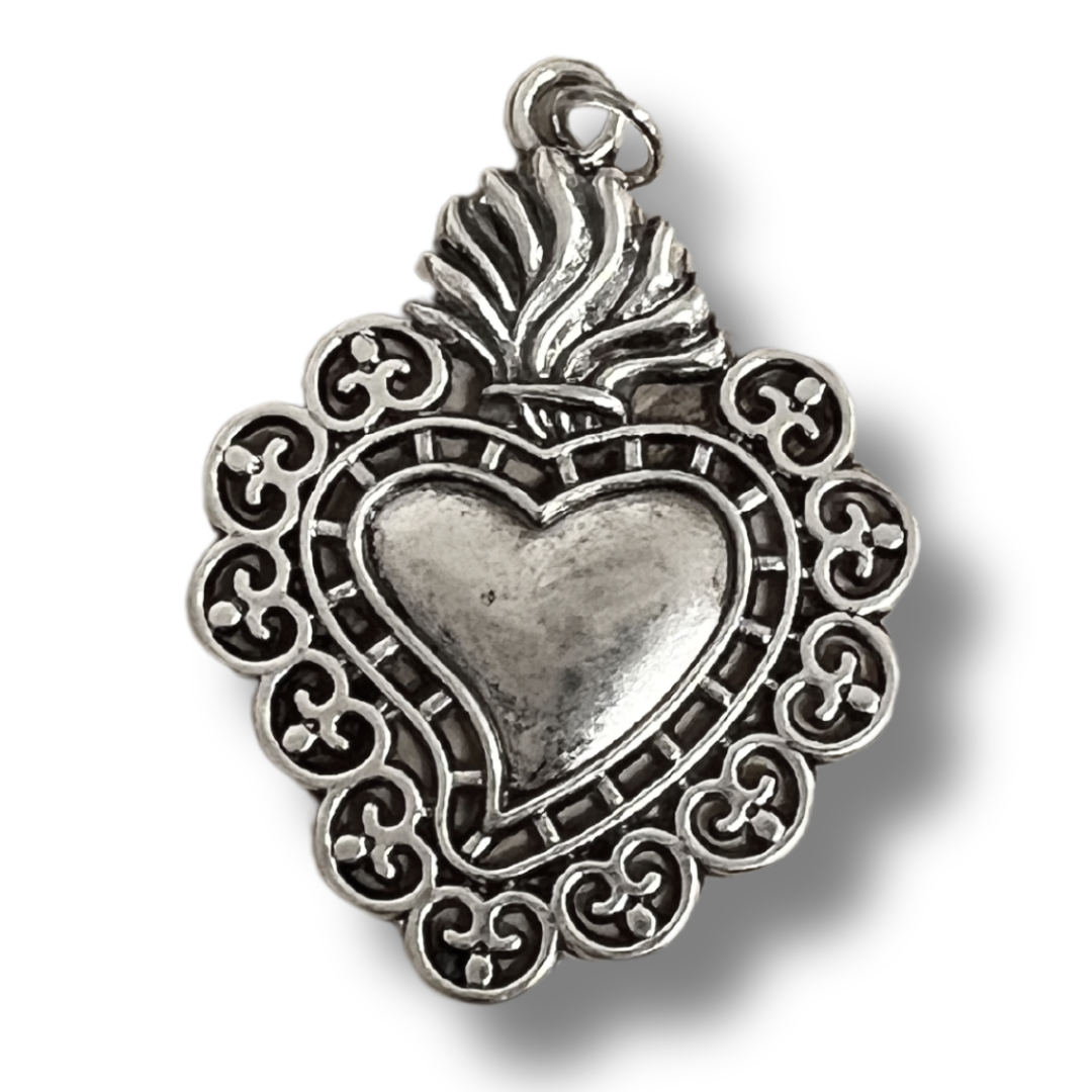 Assorted Silver Heart Pendants