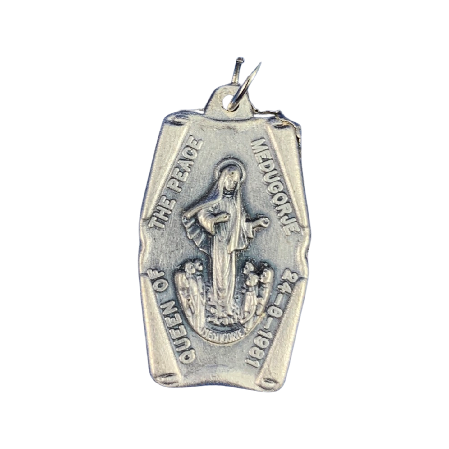Silver Our Lady Queen Of Peace Medal