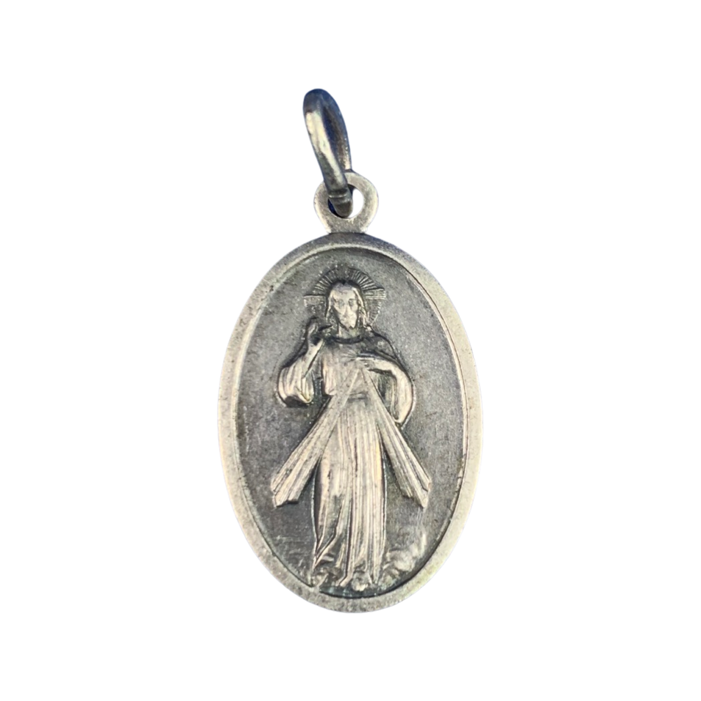 Silver Portrait Divine Mercy Medal