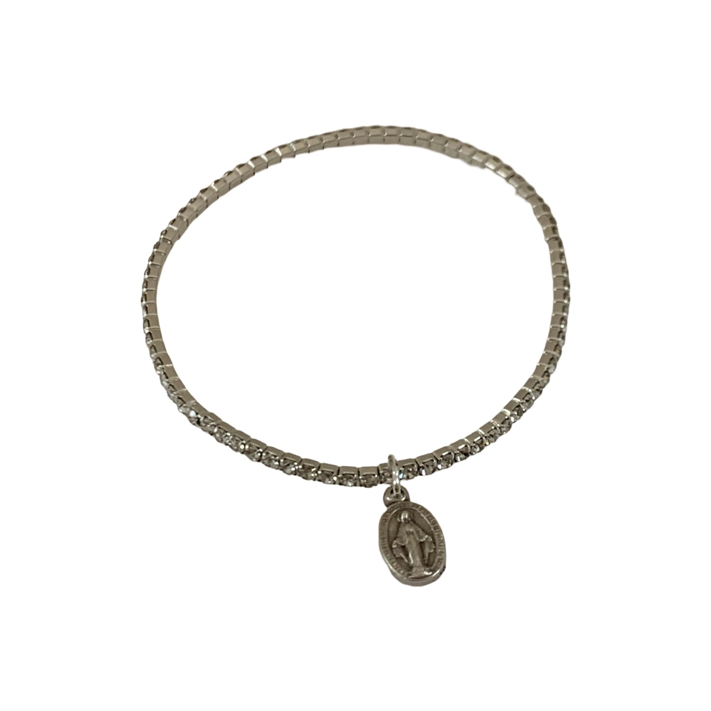 Miraculous Medal Rhinestone Bracelet