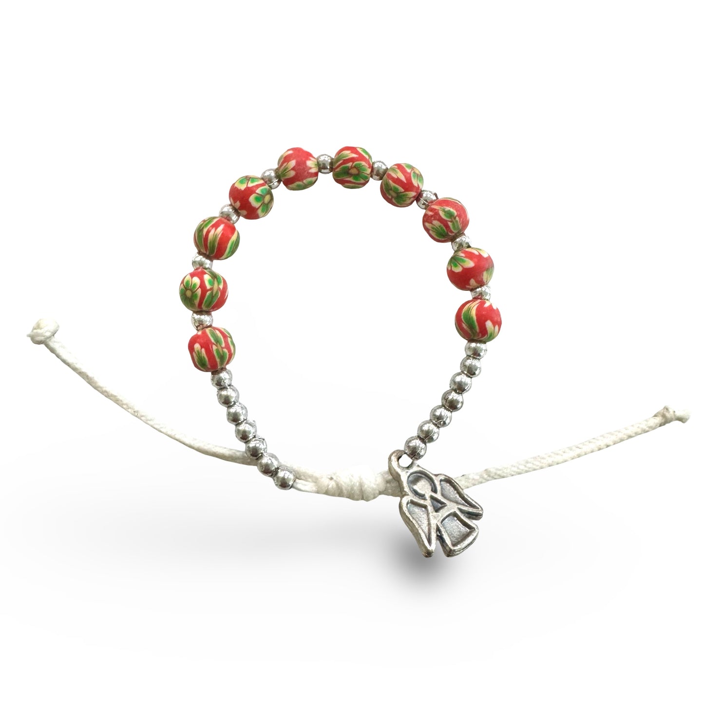 Children’s FIMO Queen of Peace Decade Rosary Bracelet