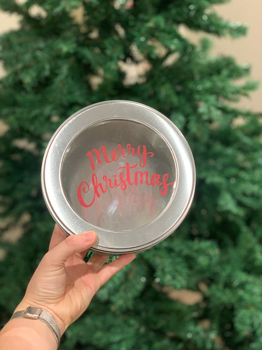 Simple Circular Merry Christmas Tin