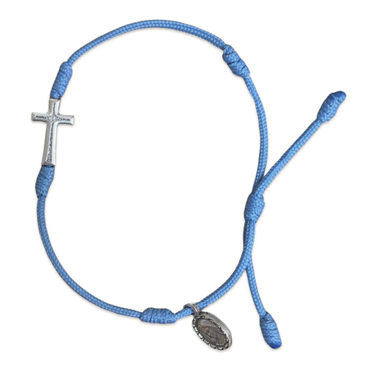 Queen of Peace Cross String Bracelet of Assorted Colors