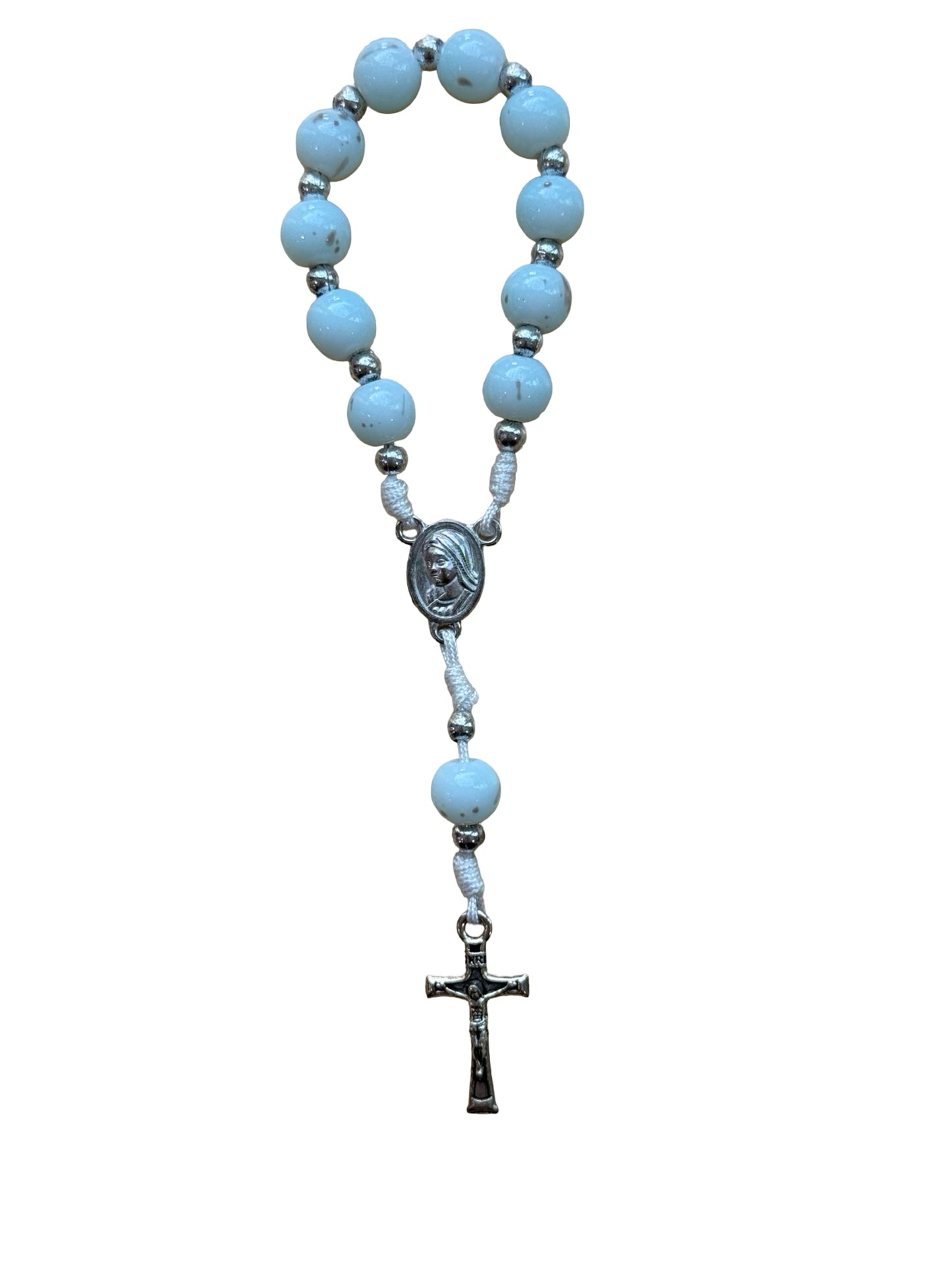 Marble Queen of Peace Cord Decade Rosary of Assorted Colors