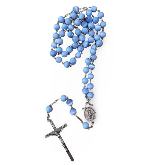 Sky Blue Fatima Rosary in Case