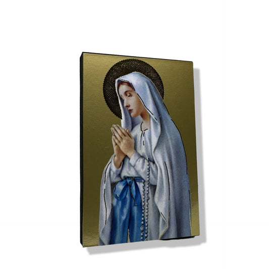 Small Gold Our Lady of Lourdes Image