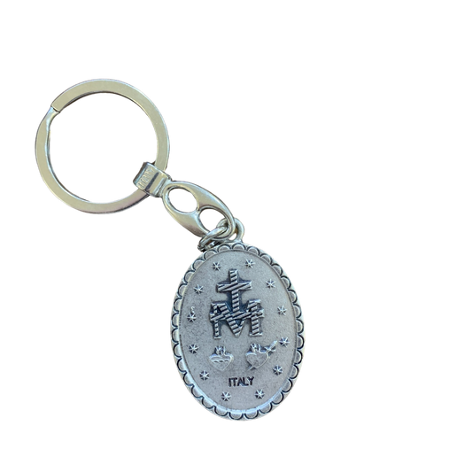 Blue Miraculous Medal Keychain