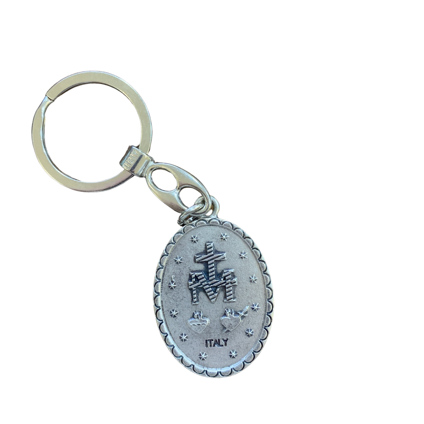Blue Miraculous Medal Keychain