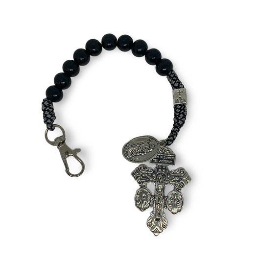 Spiritual Battle Pardon Crucifix Keychain