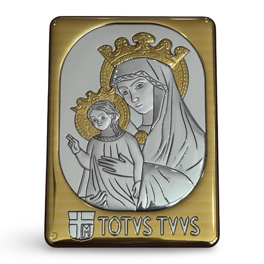 Square Colored Silver Image of Mater Ecclesiae