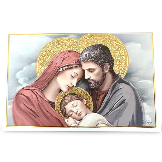 Standing, Horizontal Colored Image of the Holy Family
