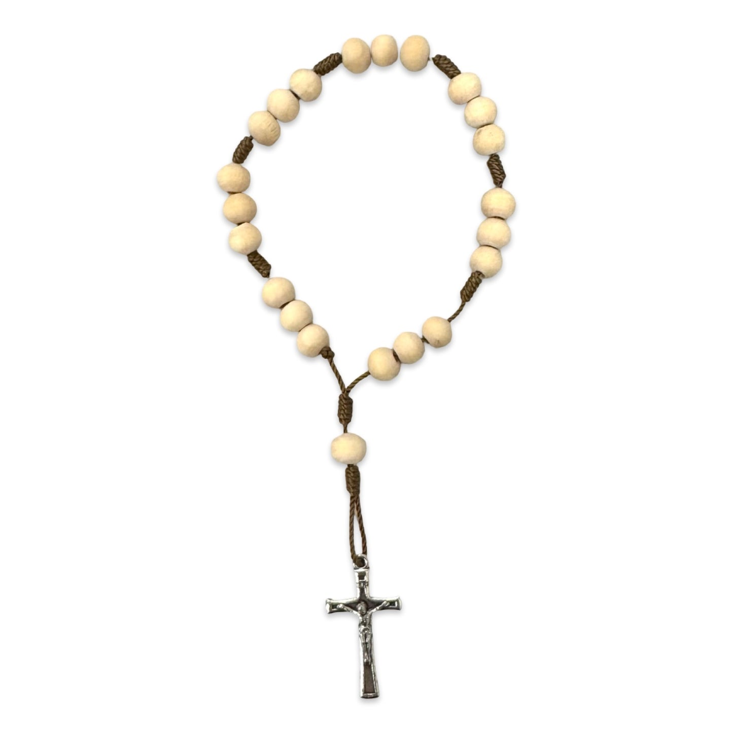 Tan Chaplet of Peace with Medal Cross