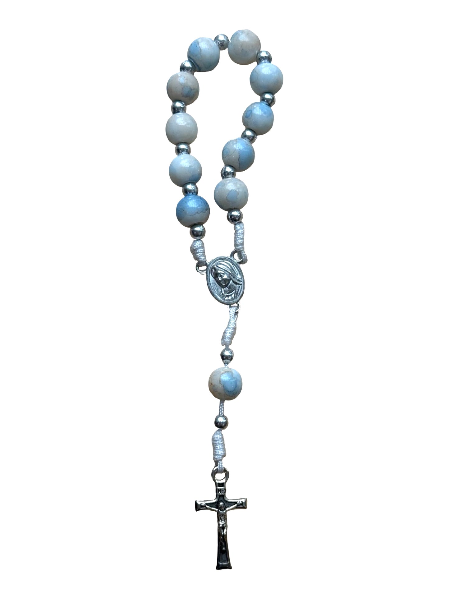 Marble Queen of Peace Cord Decade Rosary of Assorted Colors