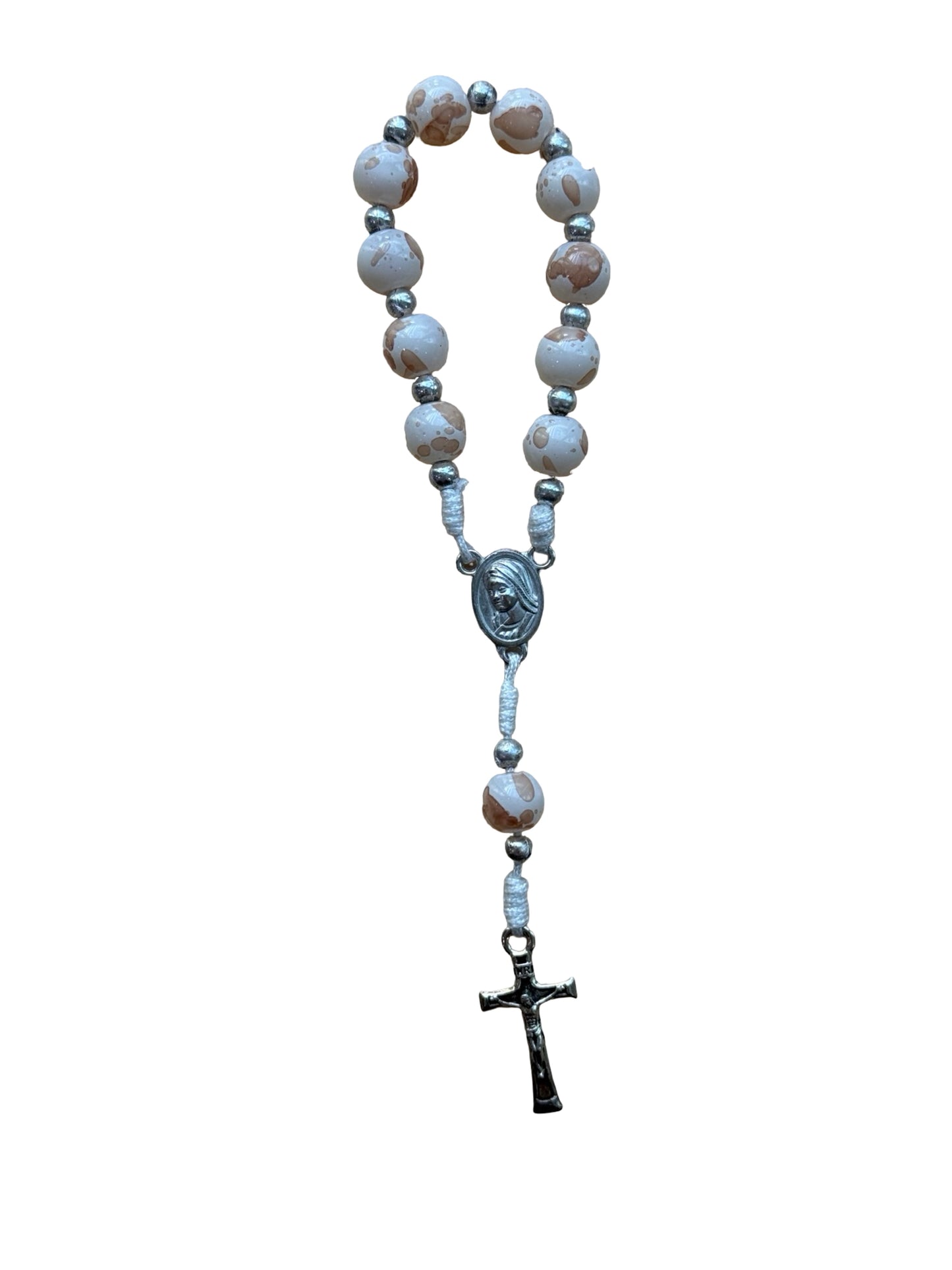 Marble Queen of Peace Cord Decade Rosary of Assorted Colors
