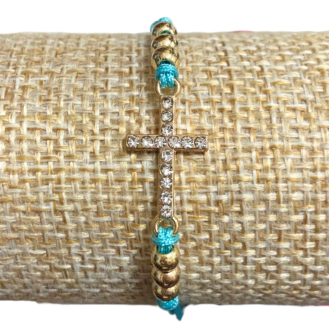 Rhinestone Cross Bracelet of Assorted Colors