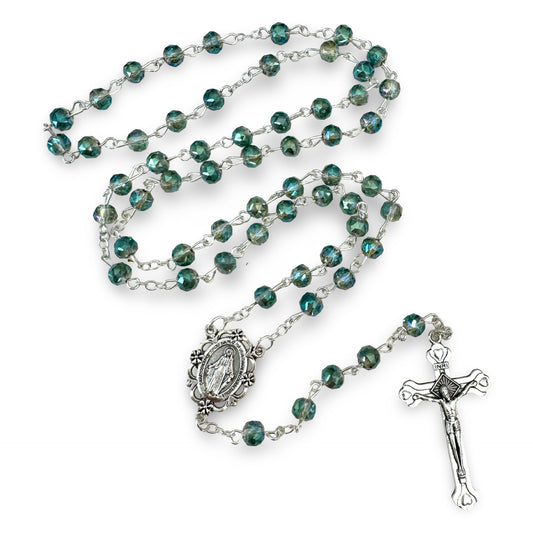 Crystal Embellished Miraculous Medal Rosary