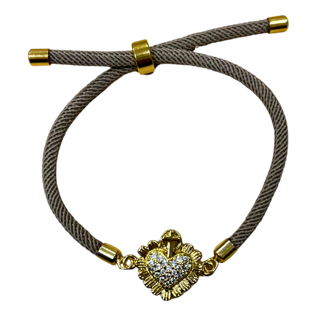 Sacred Heart Rope Bracelet of Assorted Colors