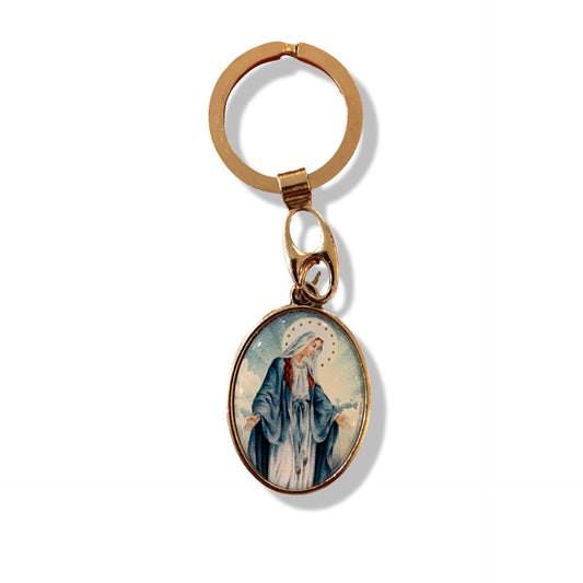 Vibrant Colored Miraculous Medal Keychain