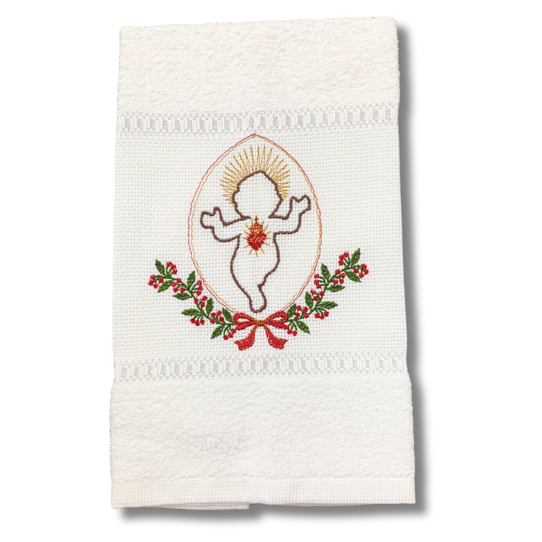 Sacred Heart of the Infant Jesus Embroidered Hand Towel