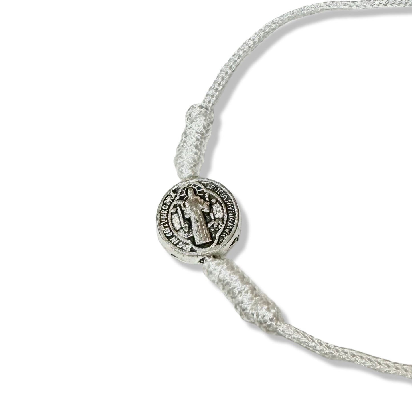 St. Benedict Medal Cord Bracelet of Assorted Colors