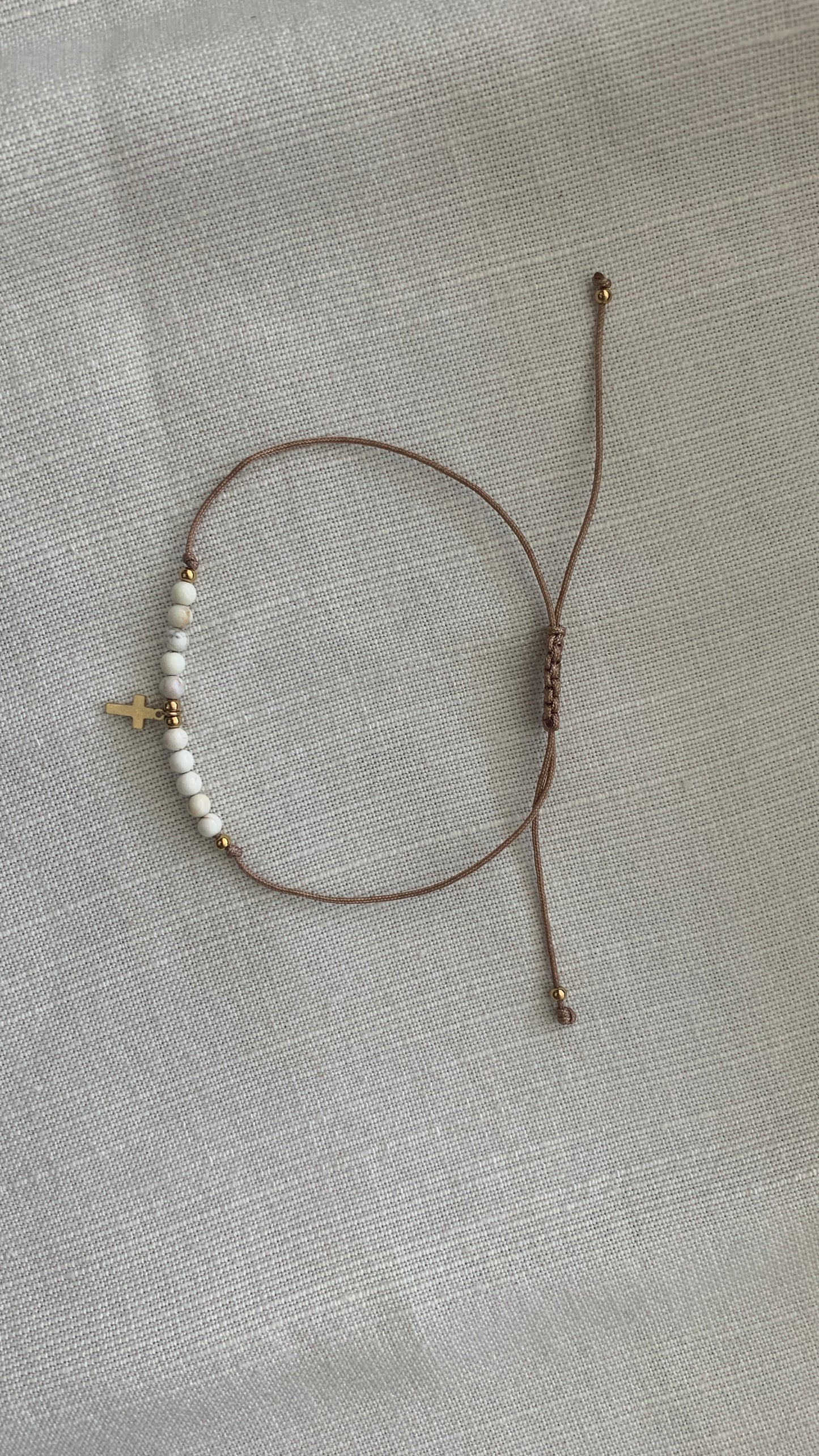 Marble Cross Decade Rosary Bracelet