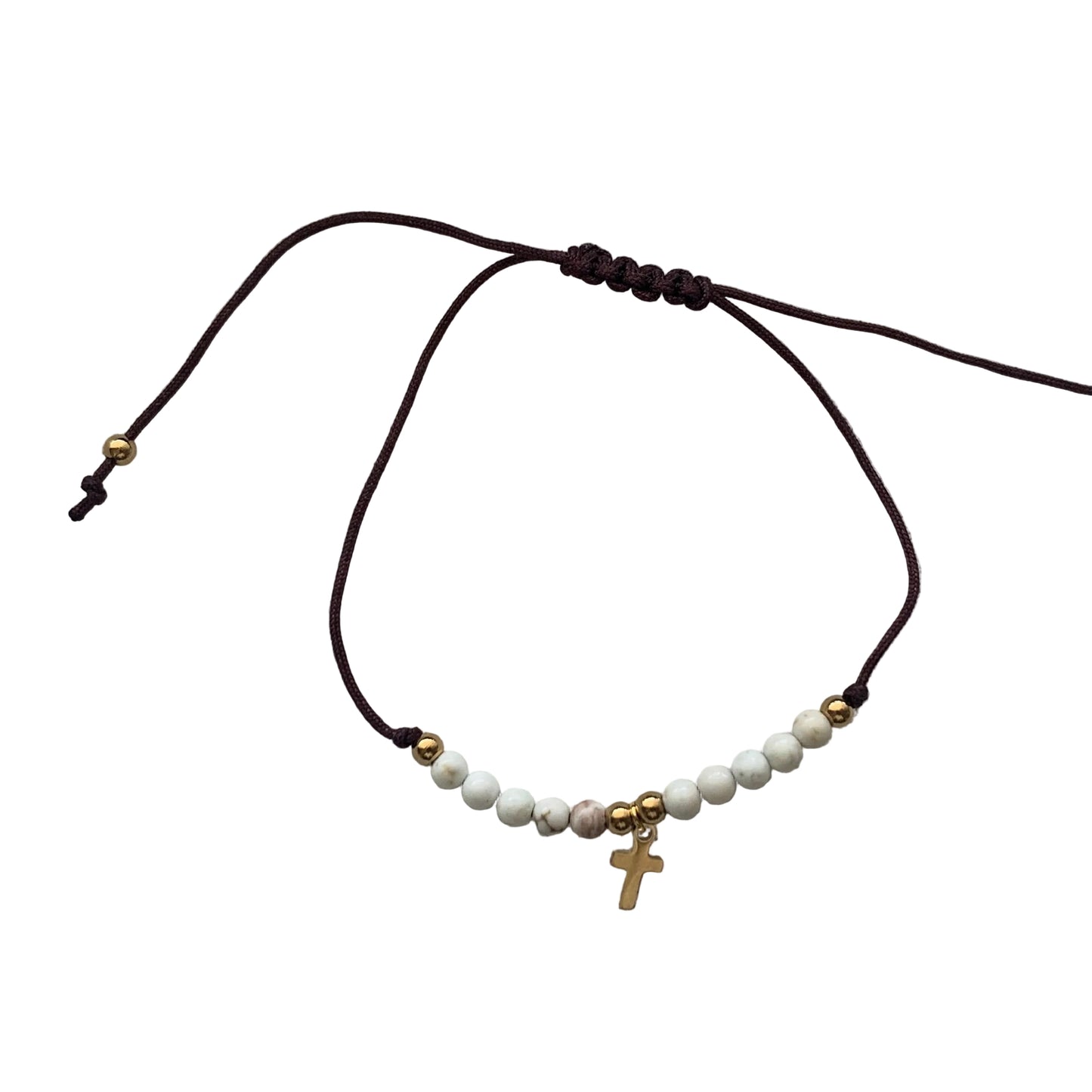 Marble Cross Decade Rosary Bracelet