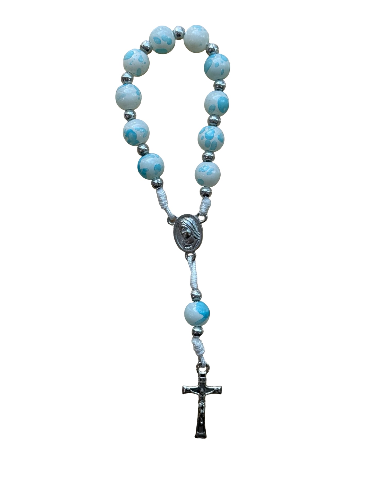 Marble Queen of Peace Cord Decade Rosary of Assorted Colors