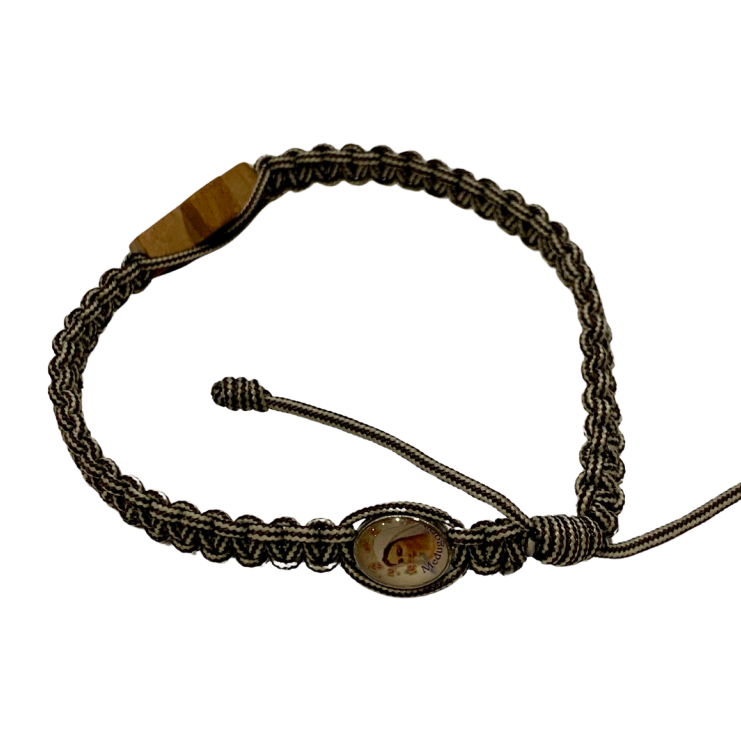 Braided Cord Bracelet with Wooden Cross