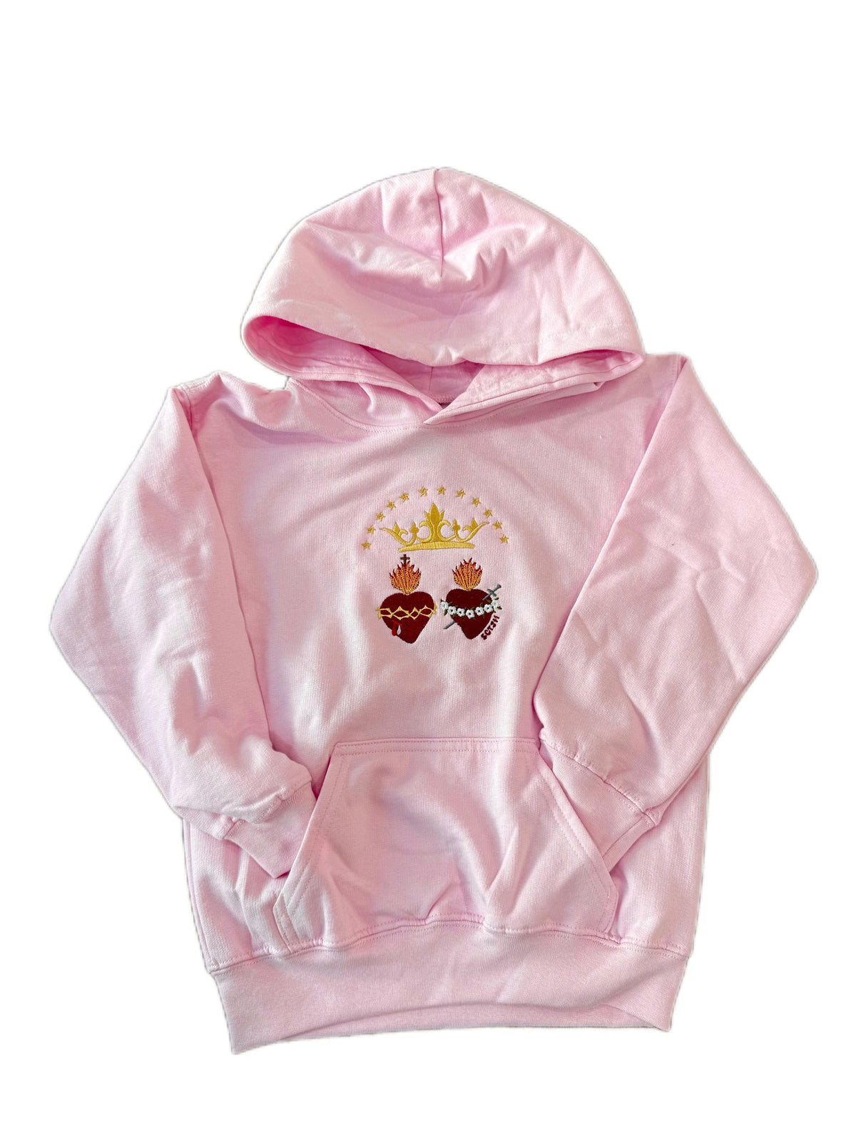 Two Hearts Embroidered Hoodies for Kids by SCTJM